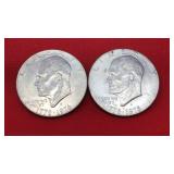 2 Bicentennial D Eisenhower Dollars