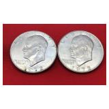 2-1972 D Eisenhower Dollars