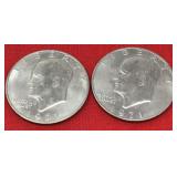 2 1971 D Eisenhower Dollars