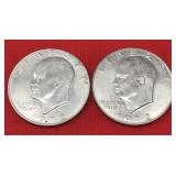 2- 1972D Eisenhower Dollars