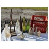 Bottle capper, vintage bottles including Kembrook