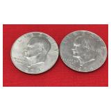 2 1974 Eisenhower Dollars