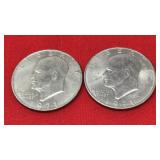 2 1971 Eisenhower Dollars