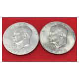 2 1974 Eisenhower Dollars