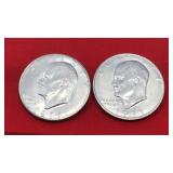 2 1971 D Eisenhower Dollars