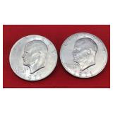 2 1971 D Eisenhower Dollars