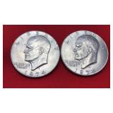 2-1974D Eisenhower Dollars