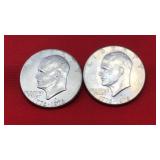 2 Bicentennial D Eisenhower Dollars