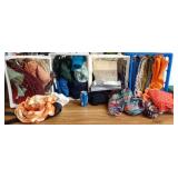 Remnants of fabric plastic crates included