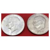 2 1971 D Eisenhower Dollars