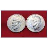 2 Bicentennial Eisenhower Dollars