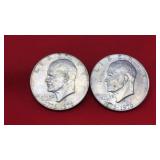 2 Bicentennial D Eisenhower Dollars