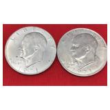 2 1971 Eisenhower Dollars