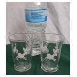 Vintage Libbey double shot bourbon glasses, set