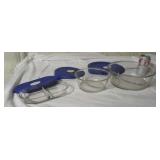 3pc Pyrex glass dishes with vented microwave lids
