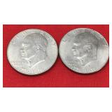 2 Bicentennial D Eisenhower Dollars