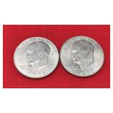 2- 1971 Eisenhower Dollars