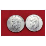2 Bicentennial D Eisenhower Dollars