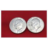 2 1971 D Eisenhower Dollars