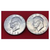 2-1972 D Eisenhower Dollars