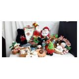 Table full of holiday decor