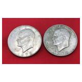 2-1972 D Eisenhower Dollars