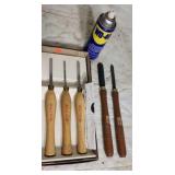 Robert Sorby & Craftsman wood lathe chisels.