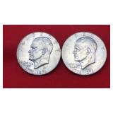 2 Bicentennial Eisenhower Dollars