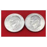 2 1971 D Eisenhower Dollars