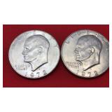 2-1972 D Eisenhower Dollars