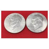 2 Bicentennial D Eisenhower Dollars