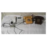 Landline phones including vintage push button and