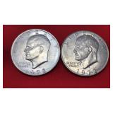 2-1972 D Eisenhower Dollars