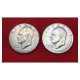 2 1971 D Eisenhower Dollars