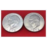 2-1972 D Eisenhower Dollars