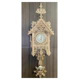 Wooden Carved Clock, 38 inches long