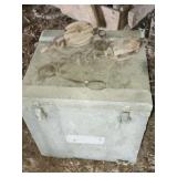 WW11  signal corps  box old barn pulleys.