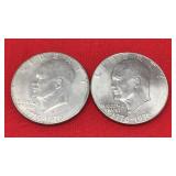 2 Bicentennial D Eisenhower Dollars