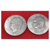 2 1972d Eisenhower Dollars