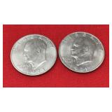 2 1971d Eisenhower Dollars