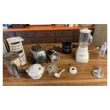 Kitchen ware including hamburger press, vintage