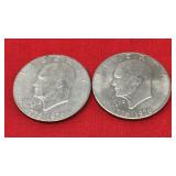 2 Bicentennial Eisenhower Dollars