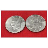 2 1974 Eisenhower Dollars