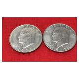 2 1972 D Eisenhower Dollars
