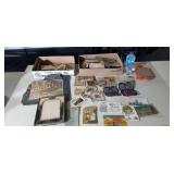 Old photo, picture frame vintage postcards,