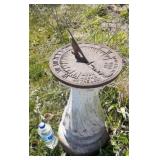 Cast iron sun dial with concrete base, very