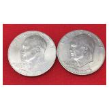 2 Bicentennial Eisenhower Dollars