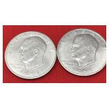 2 1971D Eisenhower Dollars