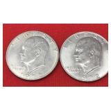 2 1972D Eisenhower Dollars