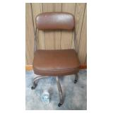 Vintage heavy duty metal frame desk chair with